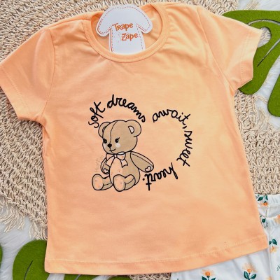 Conj Pijama Soft Dreams Salmão Ursinho 